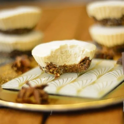 Biting right into a Helwa tat-Tork mini cheesecake