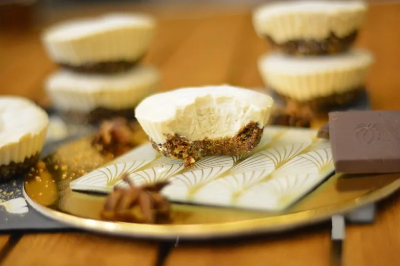Biting right into a Helwa tat-Tork mini cheesecake
