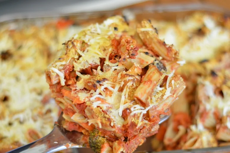 a Square serving of perfectly browned Ghagin il-forn
