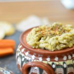Maltese Bigilla dip topped with herbs and chili flakes